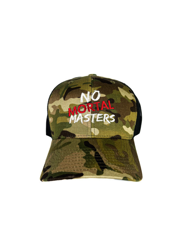 "No Mortal Masters" Multicam Trucker Mesh Snapback